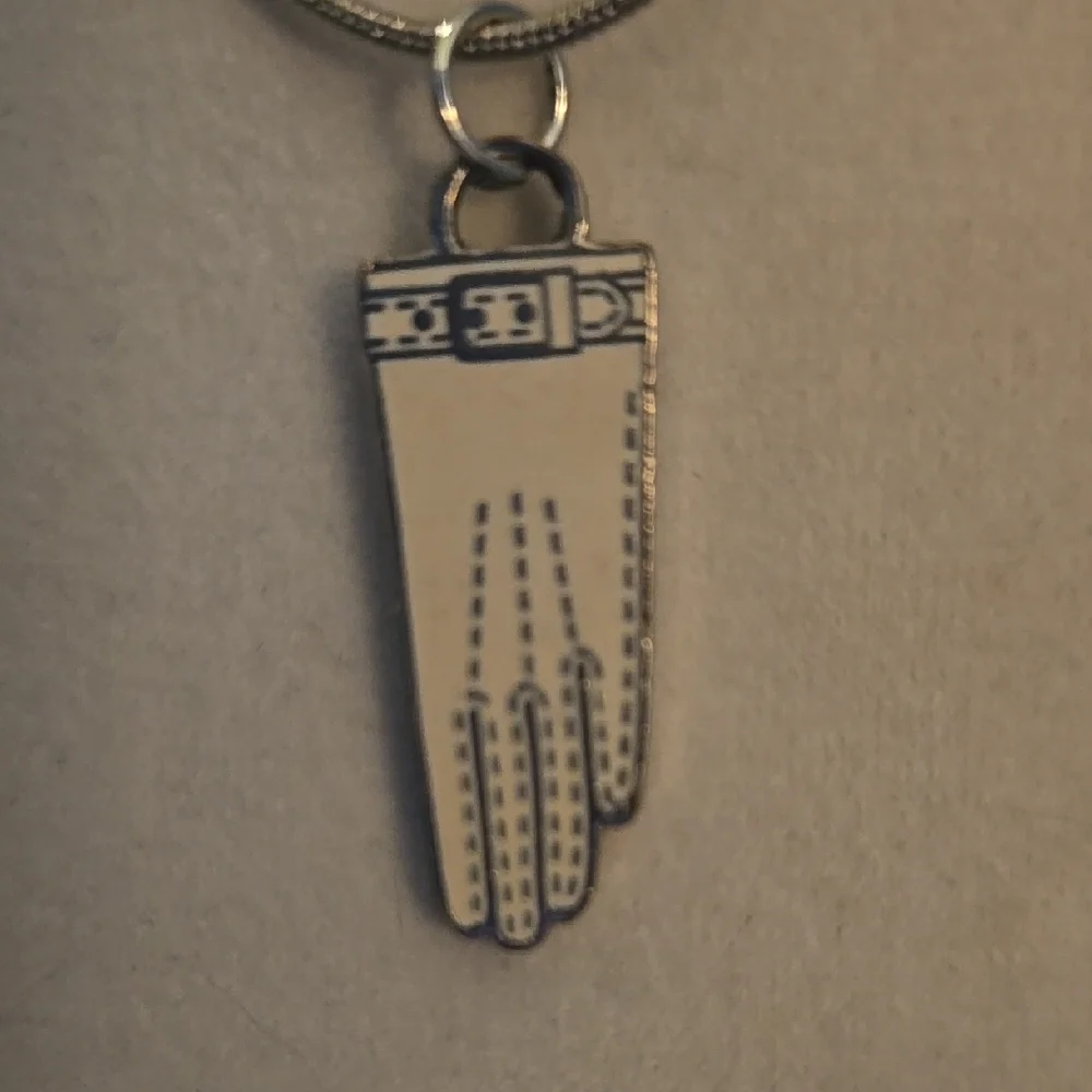 Coach White Glove Pendent On A 18" Silver Chain - Picture 2 of 3